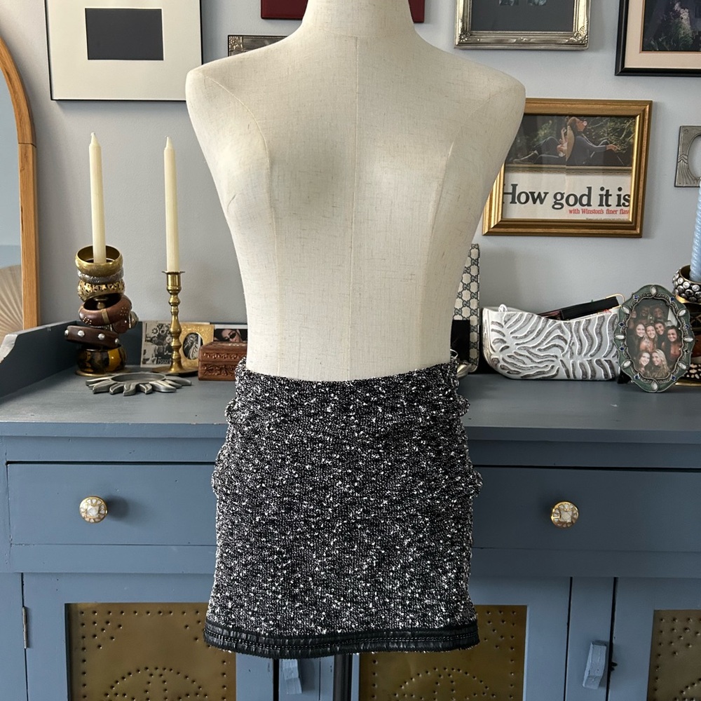 Wet Seal Black and White Mini Skirt